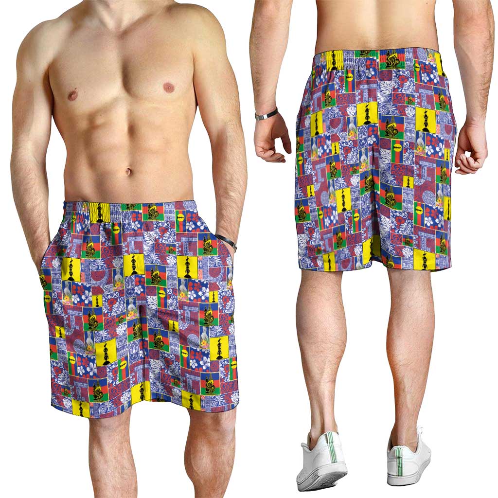 New Caledonia Joyeux Noel Shorts for Men Pacific Patchwork Xmas Vibes LT9 - Polynesian Pride