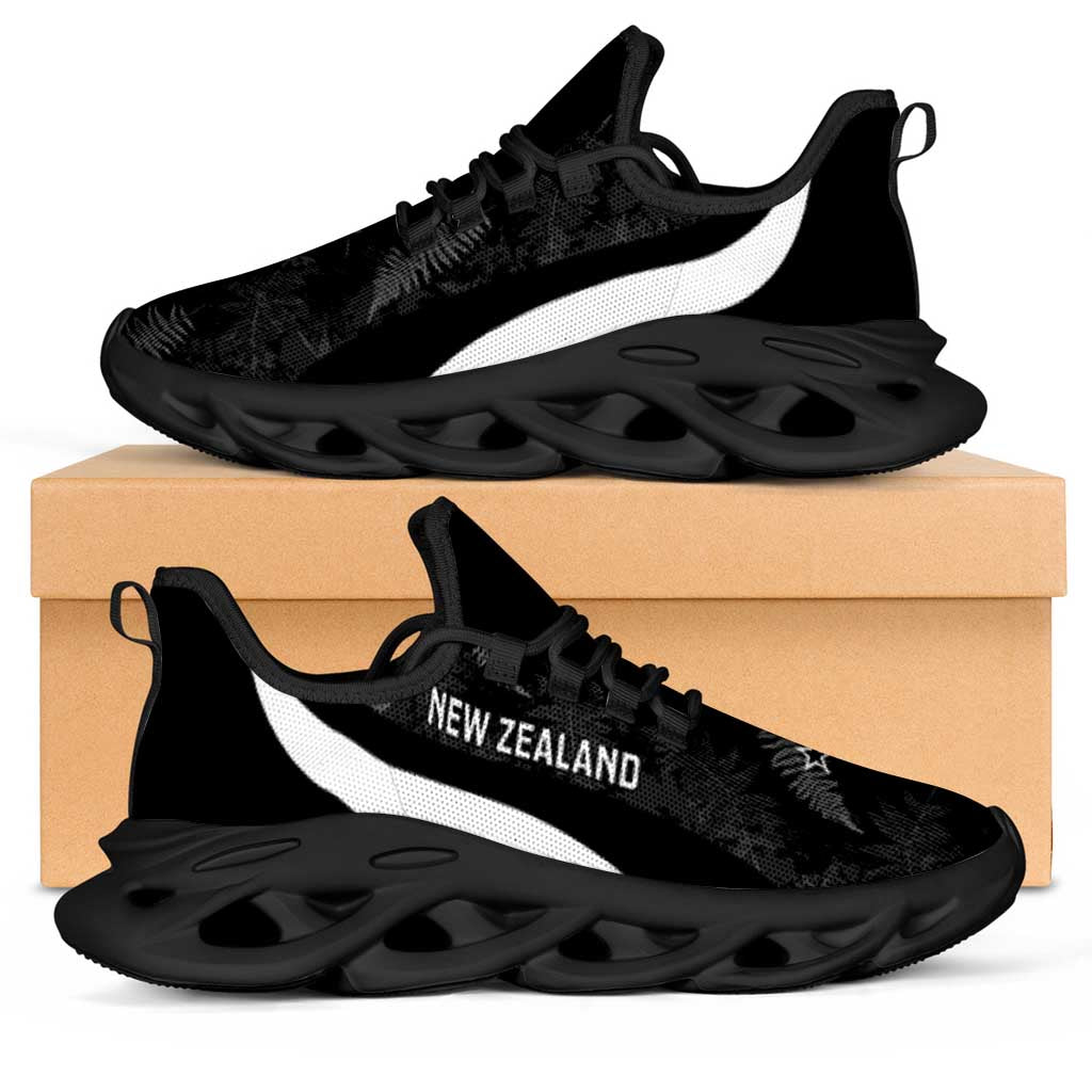 New Zealand 2026 Football Clunky Sneakers Go All White Silver Fern Curve Stylized - Polynesian Pride