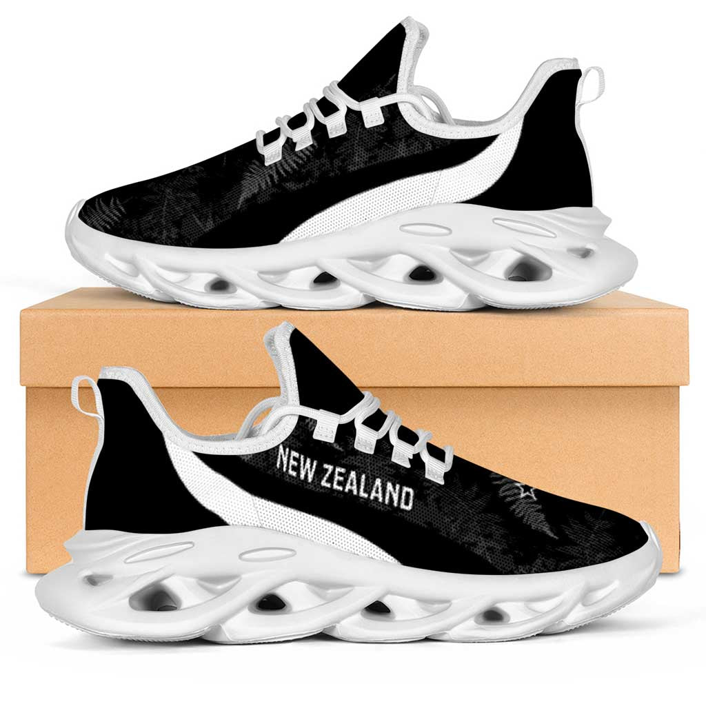 New Zealand 2026 Football Clunky Sneakers Go All White Silver Fern Curve Stylized - Polynesian Pride