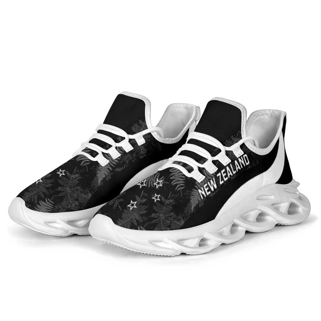 New Zealand 2026 Football Clunky Sneakers Go All White Silver Fern Curve Stylized - Polynesian Pride