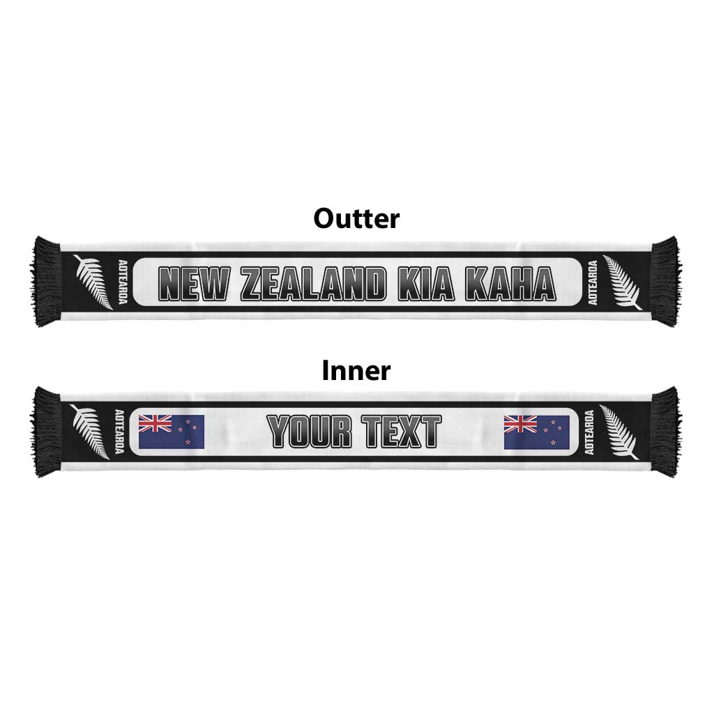 New Zealand 2026 Football Personalised Soccer Scarf Aotearoa Kia Kaha White Fern LT14