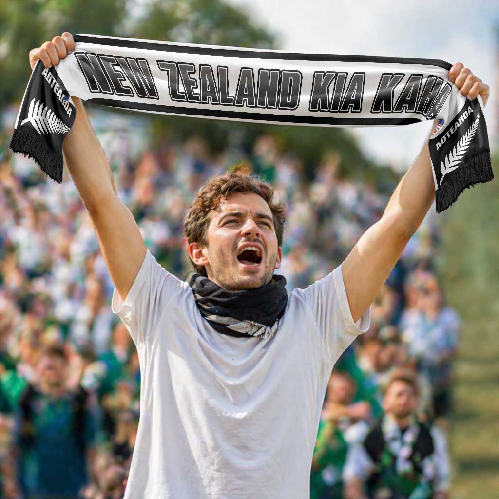 New Zealand 2026 Football Personalised Soccer Scarf Aotearoa Kia Kaha White Fern LT14