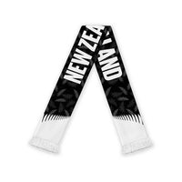 New Zealand 2026 Football Soccer Scarf Come On Aotearoa LT14 White Fringe One Size Black - Polynesian Pride
