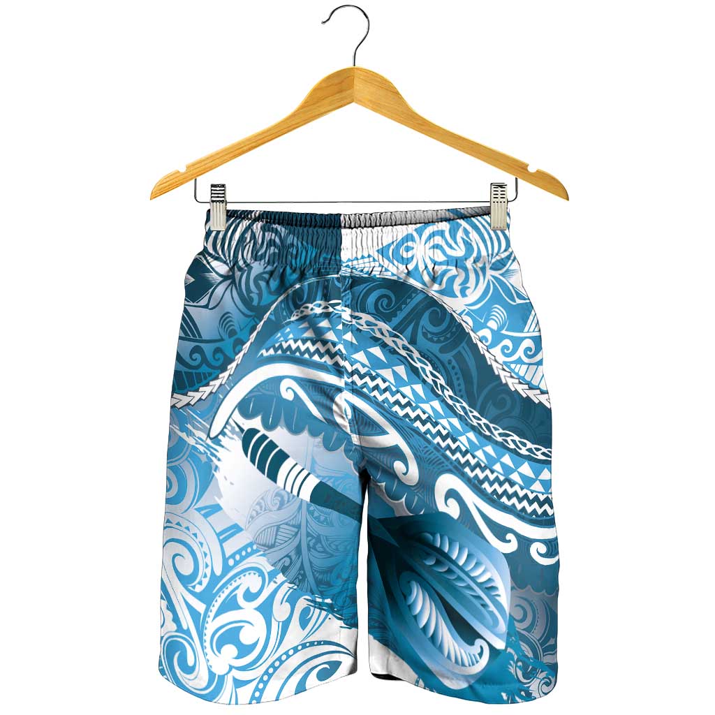 New Zealand Aotearoa Darts Masters Shorts for Men Maori Art Tattoo with Tribal Dart Symbol Blue - Polynesian Pride