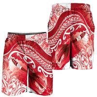 New Zealand Aotearoa Darts Masters Shorts for Men Maori Art Tattoo with Tribal Dart Symbol Red - Polynesian Pride
