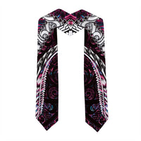 New Zealand Aotearoa Graduation Stole Maori Hei Rehua Paua Shell Glitter Pink LT05 - Polynesian Pride