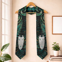New Zealand Aotearoa Graduation Stole Maori Tane Te Waiora Paua Shell Glitter Green