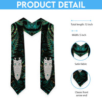 New Zealand Aotearoa Graduation Stole Maori Tane Te Waiora Paua Shell Glitter Green