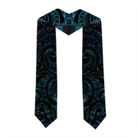 New Zealand Aotearoa Graduation Stole Maori Wheku Paua Shell Glitter Turquoise LT05 - Polynesian Pride