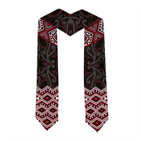 New Zealand Aotearoa Graduation Stole Red Taniko Art Maori Pattern LT05 - Polynesian Pride