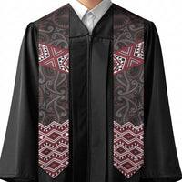 New Zealand Aotearoa Graduation Stole Red Taniko Art Maori Pattern LT05 - Polynesian Pride