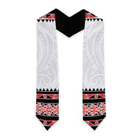 New Zealand Aotearoa Graduation Stole With Kowhaiwhai Pattern Red Version LT05 - Polynesian Pride