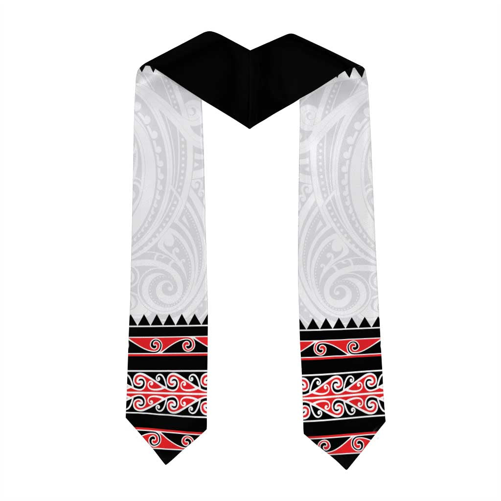 New Zealand Aotearoa Graduation Stole With Kowhaiwhai Pattern Red Version LT05 - Polynesian Pride