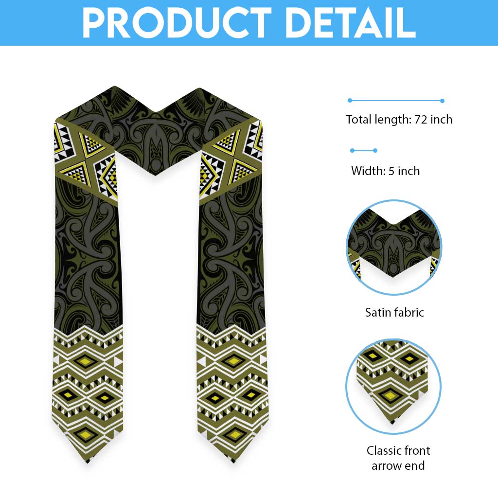 New Zealand Aotearoa Graduation Stole Yellow Taniko Art Maori Pattern LT05 - Polynesian Pride