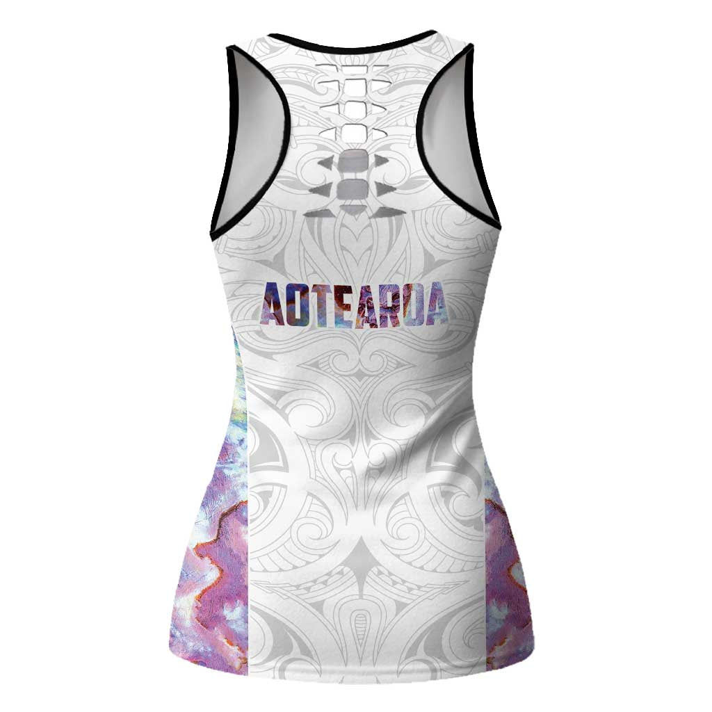 New Zealand Aotearoa Hollow Tank Top Pink Maori Papua Shell Indigenous LT9 - Polynesian Pride