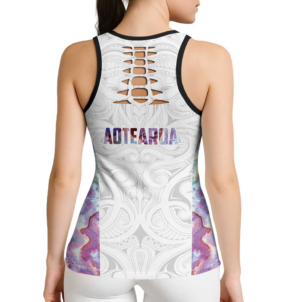 New Zealand Aotearoa Hollow Tank Top Pink Maori Papua Shell Indigenous LT9 - Polynesian Pride