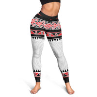 New Zealand Aotearoa Leggings With Kowhaiwhai Pattern Red Version