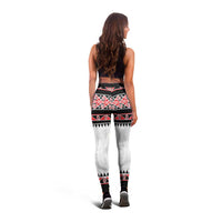New Zealand Aotearoa Leggings With Kowhaiwhai Pattern Red Version