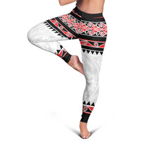 New Zealand Aotearoa Leggings With Kowhaiwhai Pattern Red Version