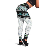 New Zealand Aotearoa Leggings With Paua Shell Kowhaiwhai Pattern
