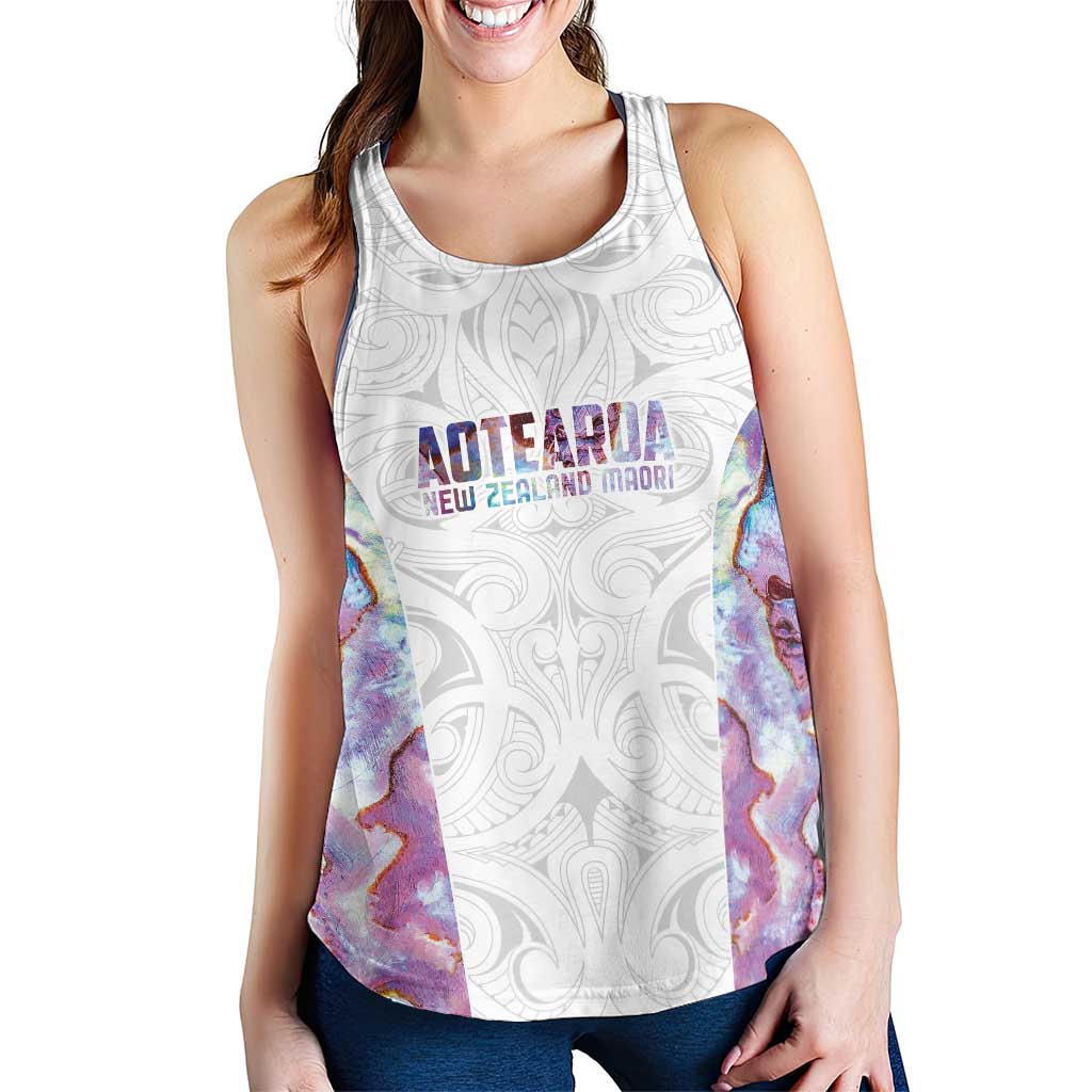 New Zealand Aotearoa Women Racerback Tank Pink Maori Papua Shell Indigenous - Polynesian Pride
