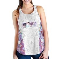 New Zealand Aotearoa Women Racerback Tank Pink Maori Papua Shell Indigenous - Polynesian Pride