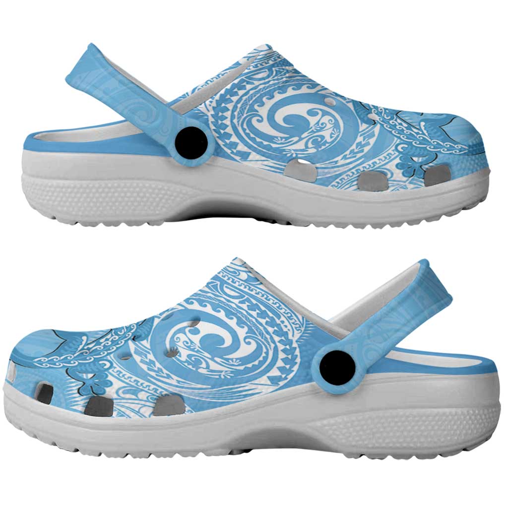 New Zealand Autism Awareness Clogs Shoes NZ Fern With Maori Koru Lizard LT14 - Polynesian Pride