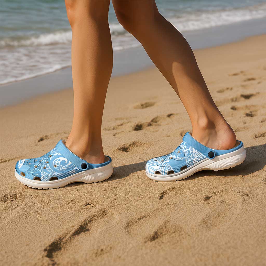 New Zealand Autism Awareness Clogs Shoes NZ Fern With Maori Koru Lizard LT14 - Polynesian Pride