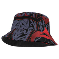 New Zealand Bucket Hat Maori Kiwiana Pattern Tukutuku Motif LT9 One Size Red - Polynesian Pride