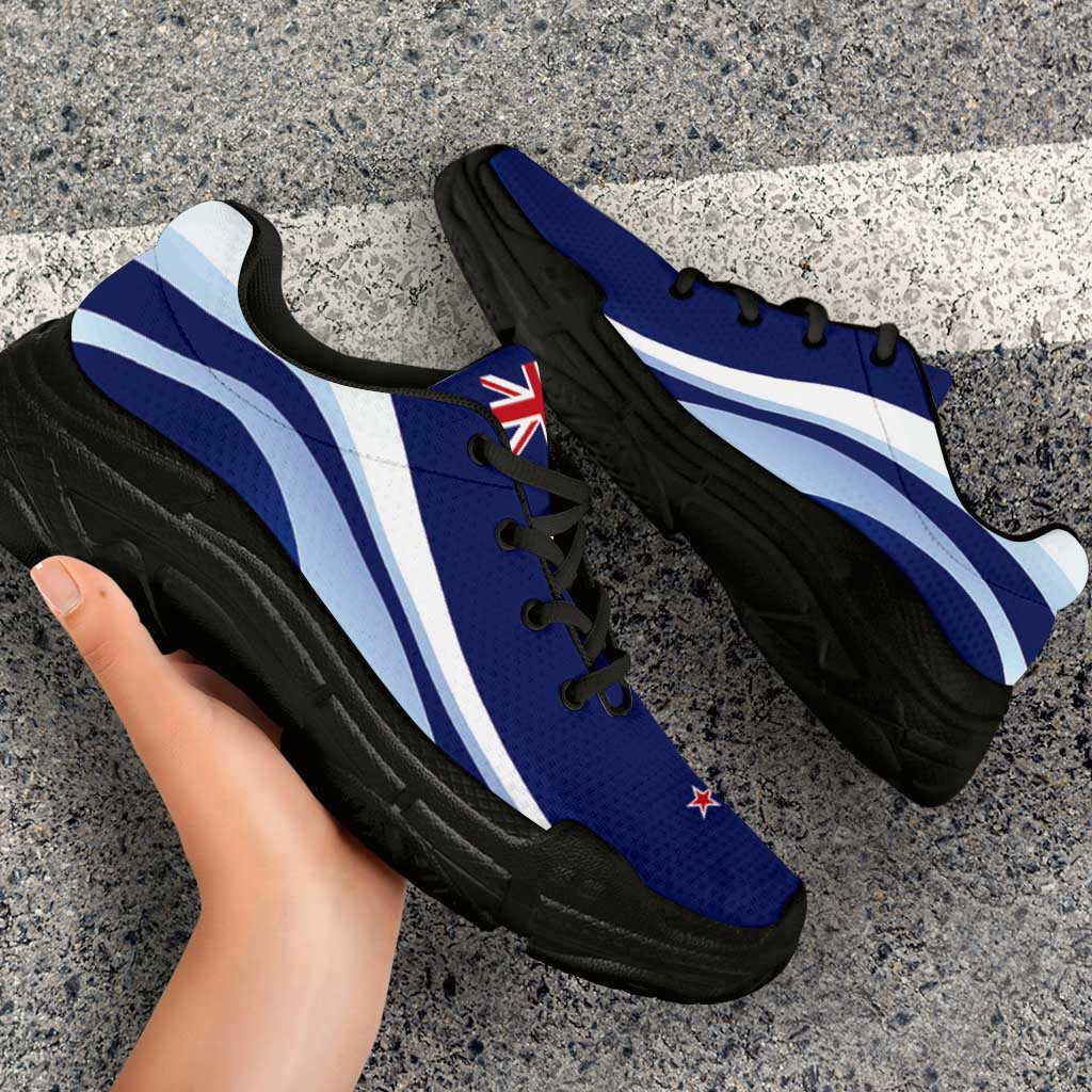 New Zealand Chunky Sneakers Flag-Inspired Curve Style LT05 - Polynesian Pride