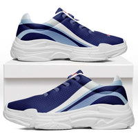 New Zealand Chunky Sneakers Flag-Inspired Curve Style LT05 Blue - Polynesian Pride