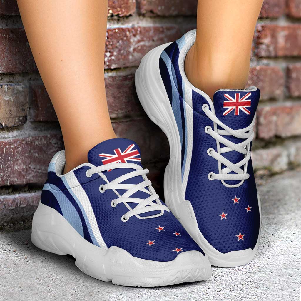 New Zealand Chunky Sneakers Flag-Inspired Curve Style LT05 - Polynesian Pride