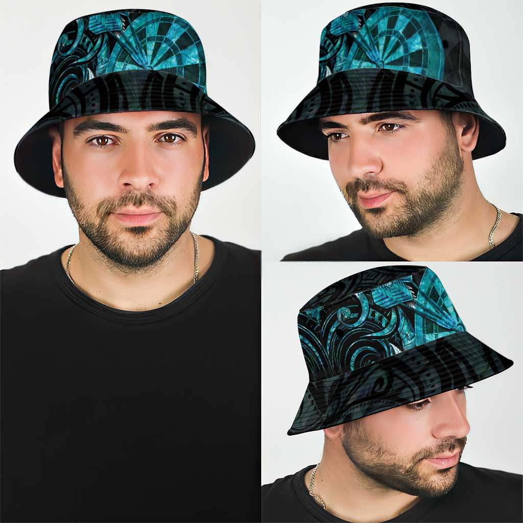 New Zealand Darts Bucket Hat Happiness Is A Tight Threesome Maori Paua Shell LT14