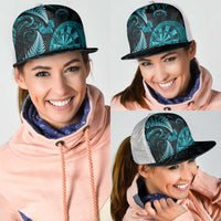 New Zealand Darts Mesh Trucker Cap Happiness Is A Tight Threesome Maori Paua Shell - Polynesian Pride
