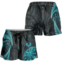 New Zealand Darts Shorts for Women Happiness Is A Tight Threesome Maori Paua Shell LT14 - Polynesian Pride