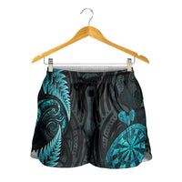 New Zealand Darts Shorts for Women Happiness Is A Tight Threesome Maori Paua Shell LT14 - Polynesian Pride