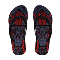 New Zealand Flip Flops Maori Kiwiana Pattern Tukutuku Motif LT9 Red - Polynesian Pride