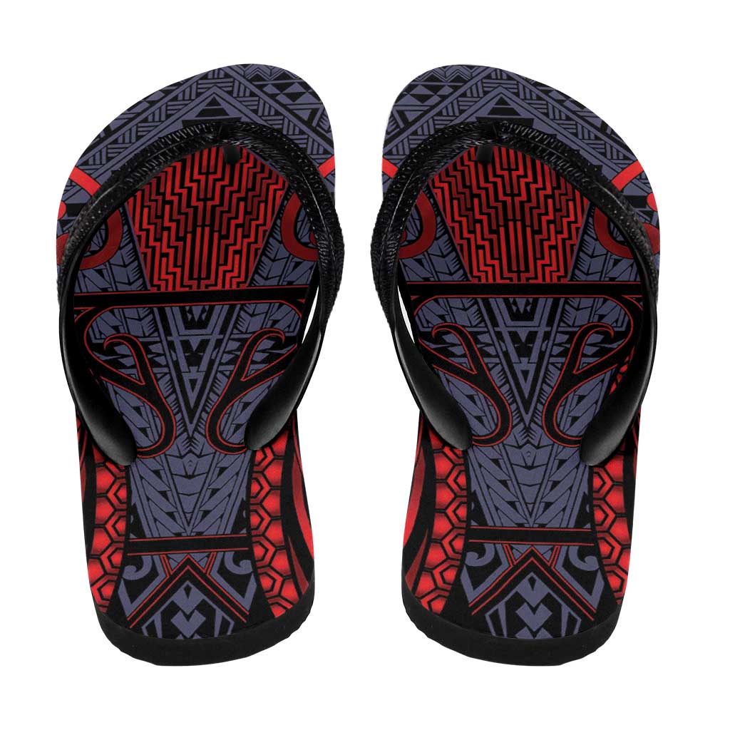 New Zealand Flip Flops Maori Kiwiana Pattern Tukutuku Motif LT9 - Polynesian Pride