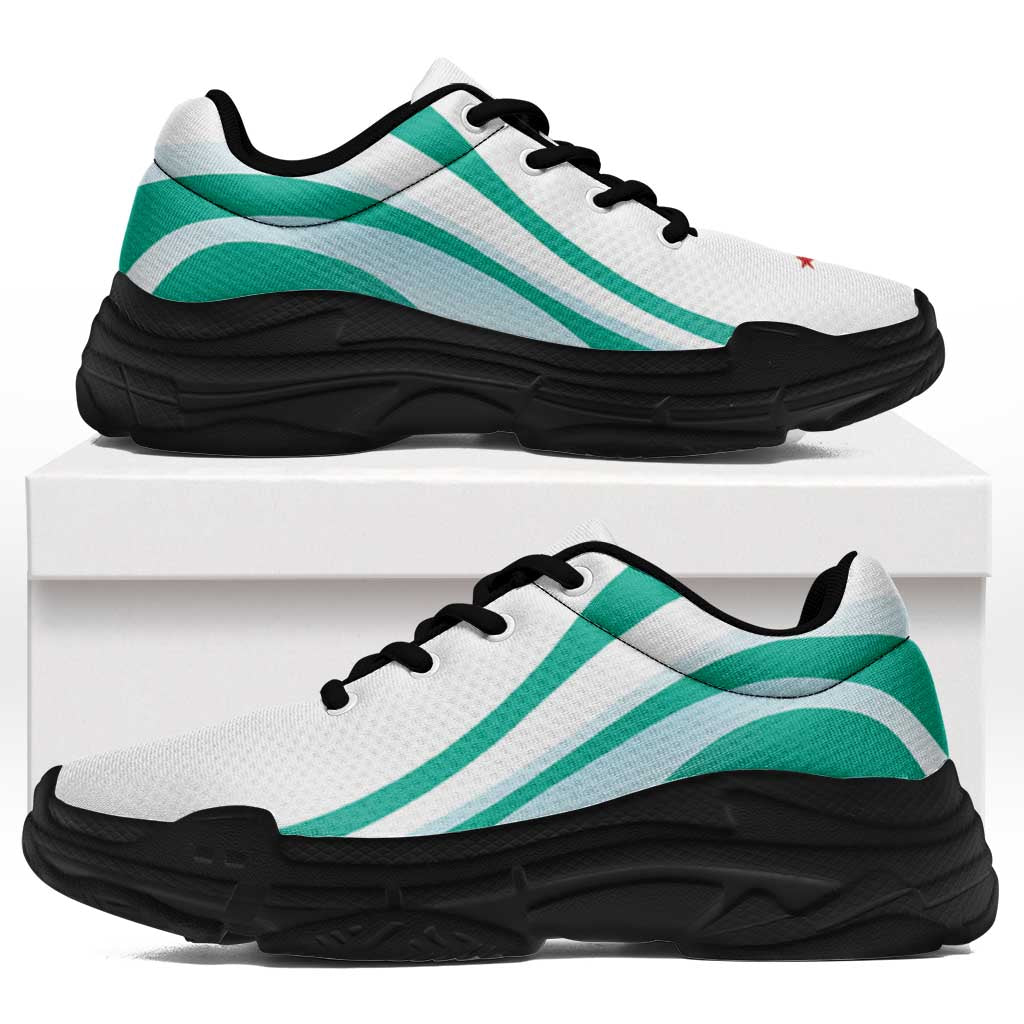 New Zealand Football Chunky Sneakers Curve Style LT05 Aqua - Polynesian Pride