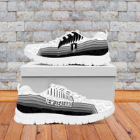 New Zealand Football Sneakers Silver Fern Maori Pattern Monochrome DT05 White - Polynesian Pride