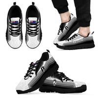 New Zealand Football Sneakers Silver Fern Maori Pattern Monochrome DT05 - Polynesian Pride