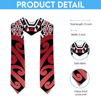 New Zealand Graduation Stole Aotearoa Kowhaiwhai Mix Taniko Art - Red LT14 - Polynesian Pride