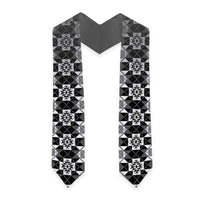 New Zealand Graduation Stole Poutama Mix Gray Taniko Inspired Art LT05 - Polynesian Pride