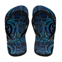 New Zealand Hammerhead Shark Flip Flops Maori Haehae Mangopare Galaxy - Polynesian Pride