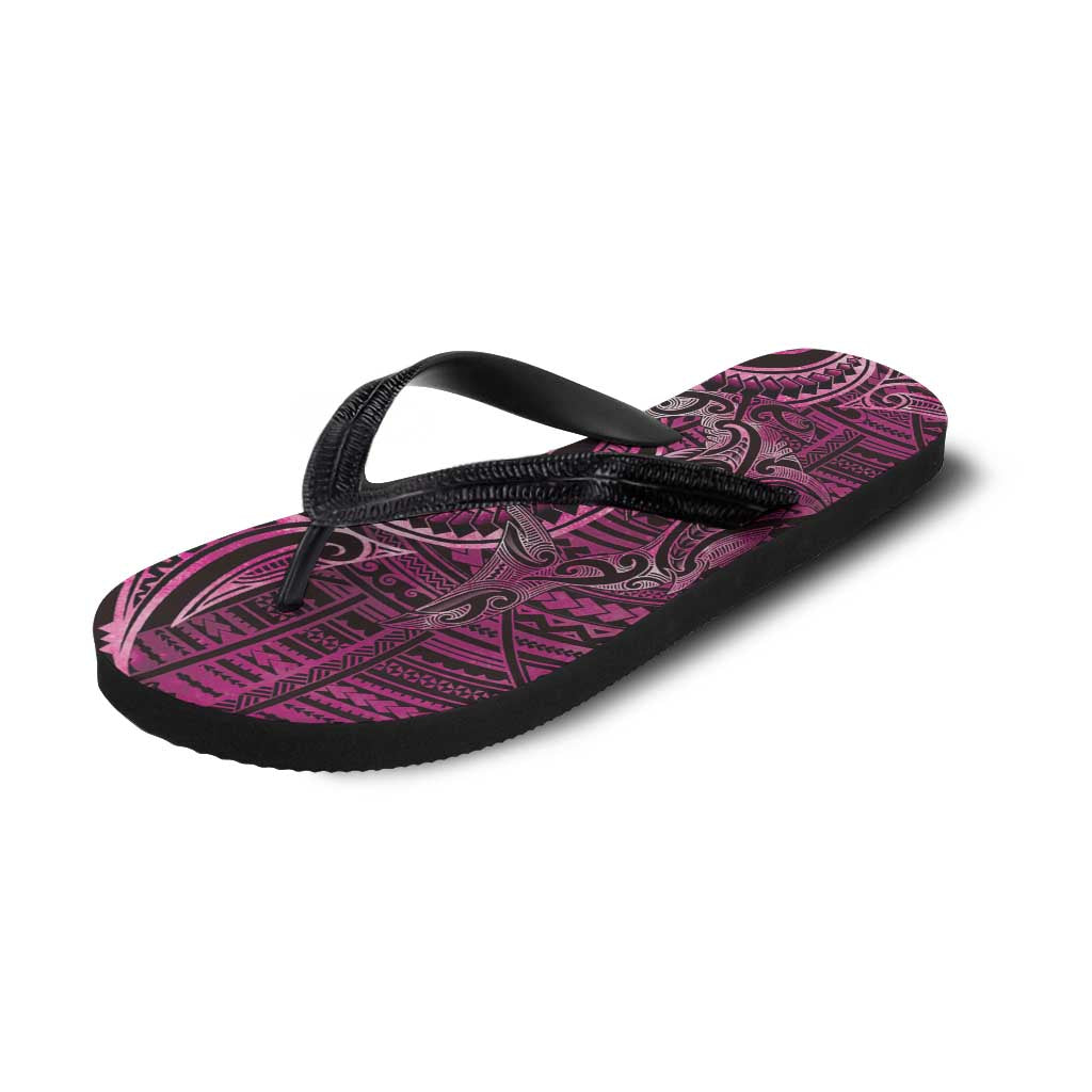 New Zealand Hammerhead Shark Flip Flops Maori Haehae Mangopare Pink - Polynesian Pride