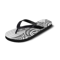 New Zealand Hammerhead Shark Flip Flops Maori Haehae Mangopare White - Polynesian Pride
