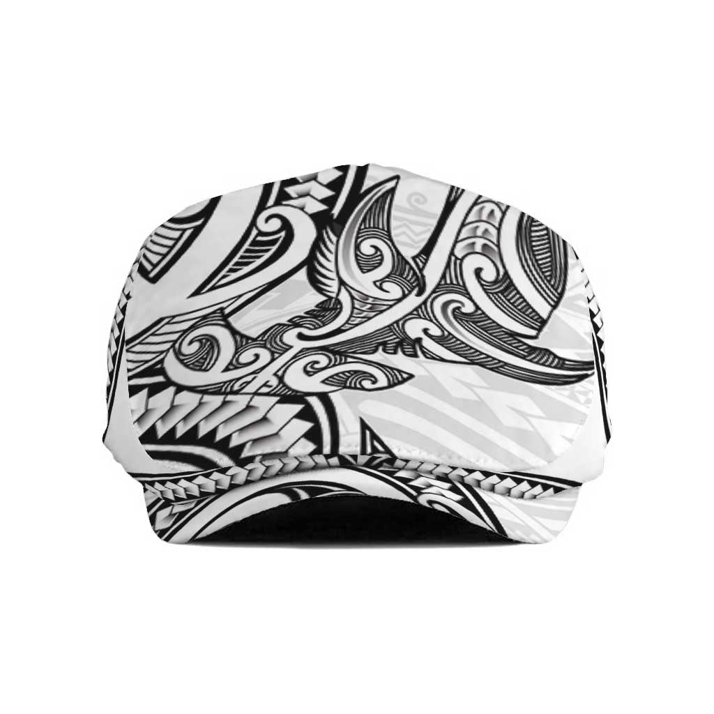 New Zealand Hammerhead Shark Jeff Hat Maori Haehae Mangopare White - Polynesian Pride