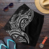 New Zealand Hammerhead Shark Shorts for Men Maori Haehae Mangopare Black - Polynesian Pride