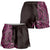 New Zealand Hammerhead Shark Shorts for Women Maori Haehae Mangopare Pink - Polynesian Pride