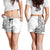 New Zealand Hammerhead Shark Shorts for Women Maori Haehae Mangopare White - Polynesian Pride